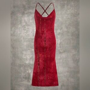 ROMWE Crisscross Backless Tie Dye Cami Dress